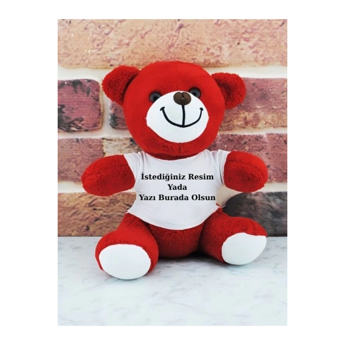 Kişiye Özel Peluş Ayıcık - Resimli Ayıcık - Sevgiliye Ayıcık - Kişiye Özel Ayıcık ( 25 Cm )
