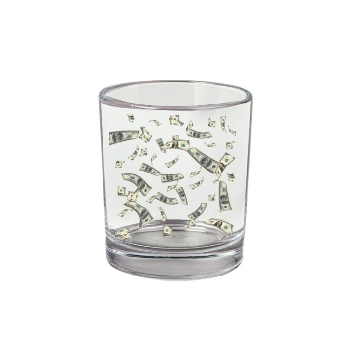Dolar Baskılı Viski Bardağı - Para Baskılı Bardak