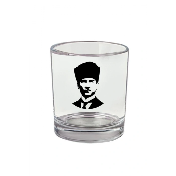 Atatürk Baskılı Viski Bardağı - Atatürklü Bardak