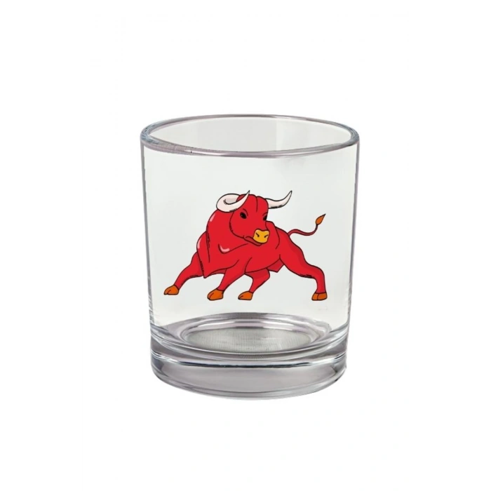 Boğa Baskılı Viski Bardağı - Boğalı Bardak