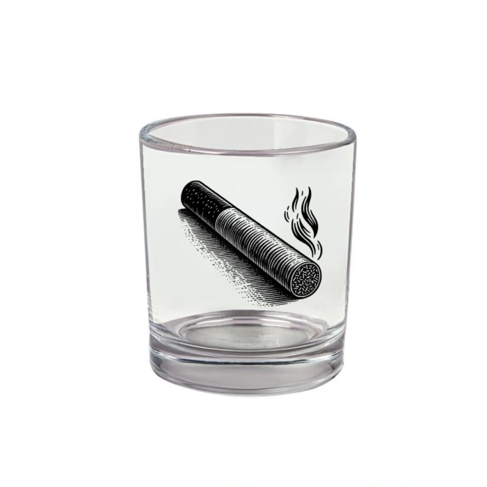 Sigara Baskılı Viski Bardağı - Sigaralı Model Bardak