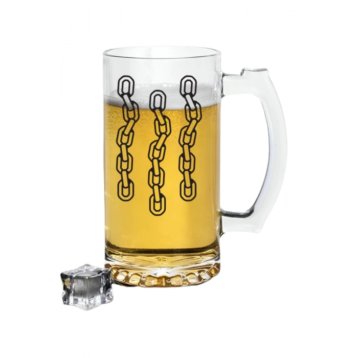 Zincir Baskılı Bira Bardağı - Bira Bardağı