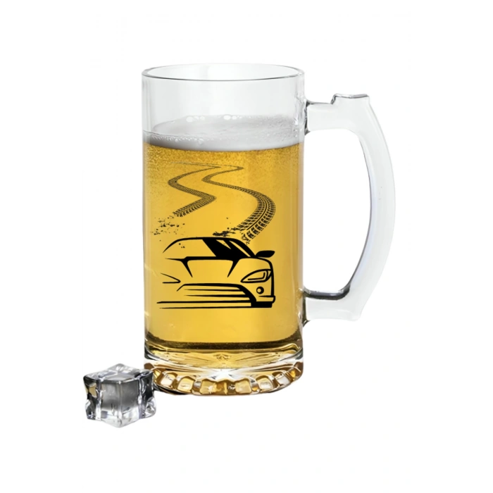 Araba Baskılı Bira Bardağı - Bira Bardak