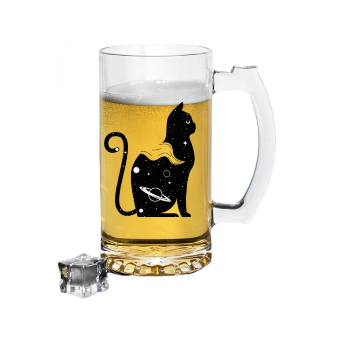 Kedi Baskılı Bira Bardağı - Bira Bardak