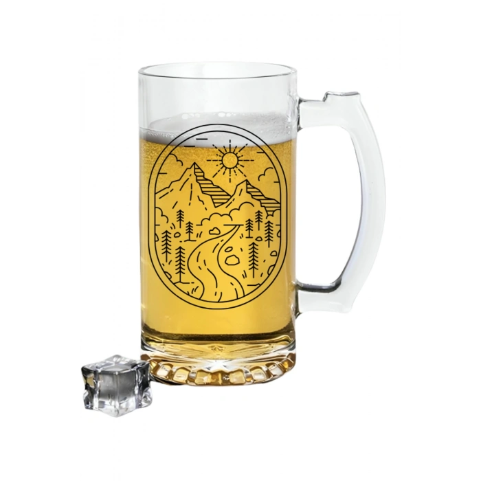 Manzara Baskılı Bira Bardağı - Bira Bardak