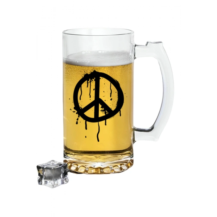 Barış Sembollü Bira Bardağı - Bira Bardak