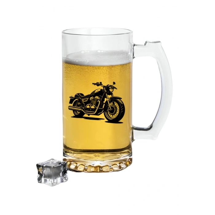 Motorcu Baskılı Bira Bardağı - Bira Bardak