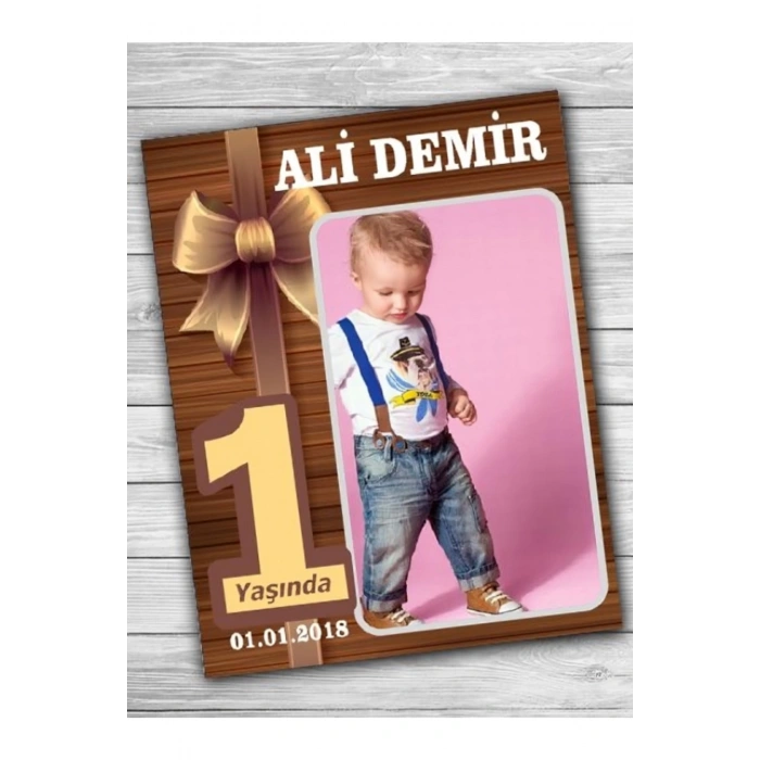 Kişiye Özel Magnet - Dikdörtgen Magnet - Ahşap Magnet ( 5 Adet )