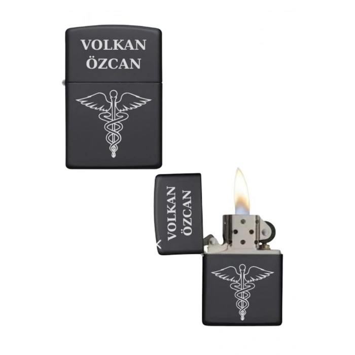 Kişiye Özel Sağlık Logolu Metal Çakmak