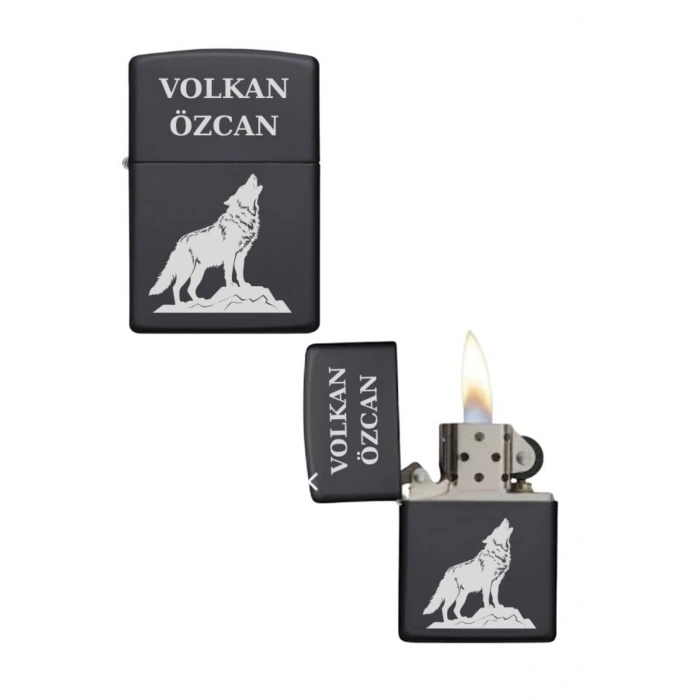 Kişiye Özel Kurt Model Metal Çakmak