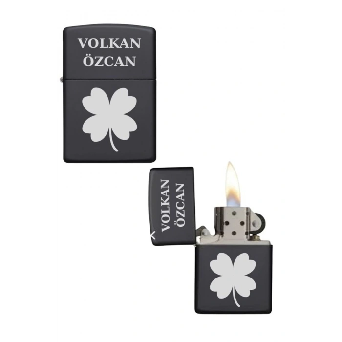 Kişiye Özel Yonca Baskılı Metal Çakmak