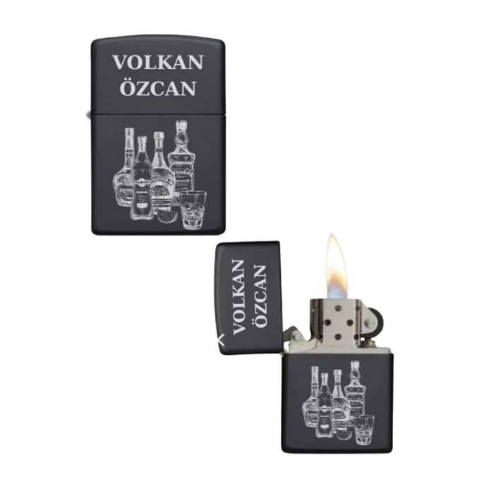 Kişiye Özel Alkol Baskılı Metal Çakmak