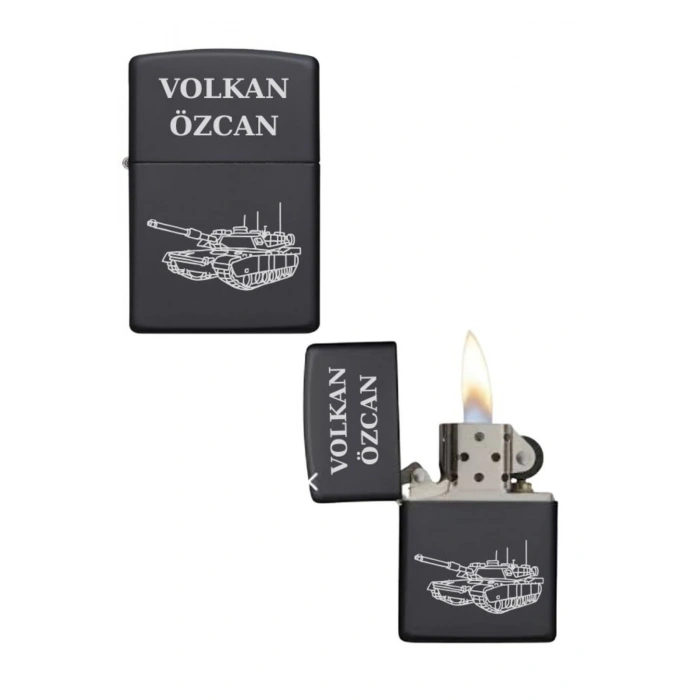 Kişiye Özel Tank Baskılı Metal Çakmak