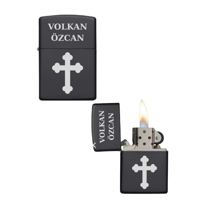 Kişiye Özel Haçlı Metal Çakmak