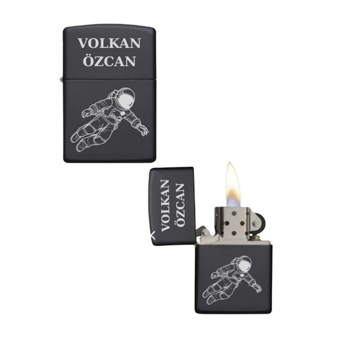 Kişiye Özel Astronot Baskılı Metal Çakmak