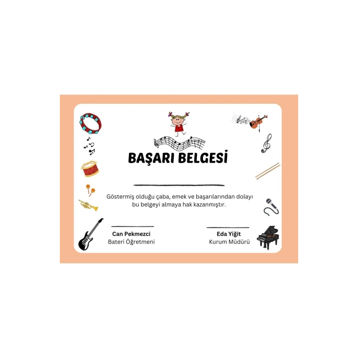 Kişiye Özel Sertifika - Mezuniyet Sertifikası - Başarı Sertifikası Kız ( 10 Adet )