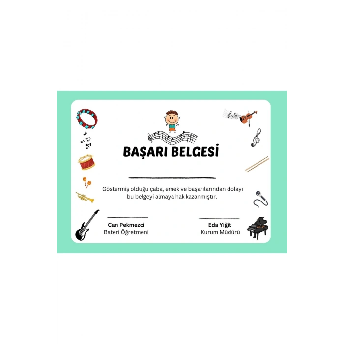 Kişiye Özel Sertifika - Mezuniyet Sertifikası - Başarı Sertifikası Erkek( 10 Adet )