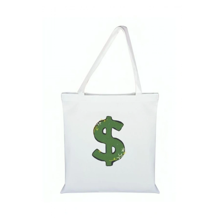 Dolar Baskılı Bez Çanta - Dolarlı Çanta