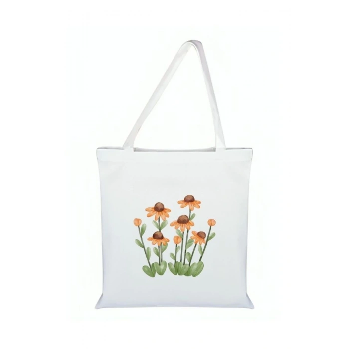 Papatya Baskılı Bez Çanta - Papatyalı Çanta