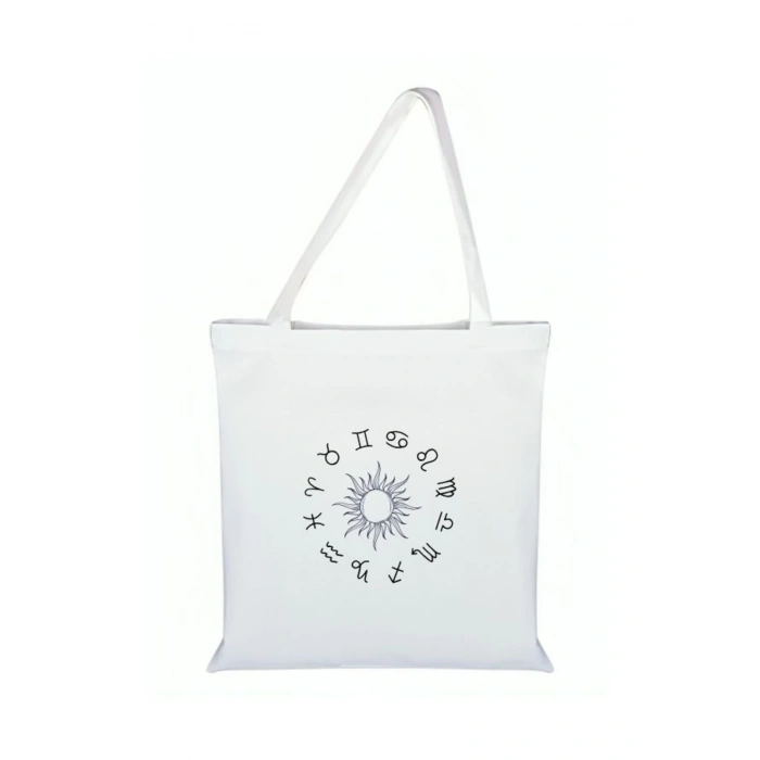 Burçlar Baskılı Bez Çanta - Burçlu Çanta