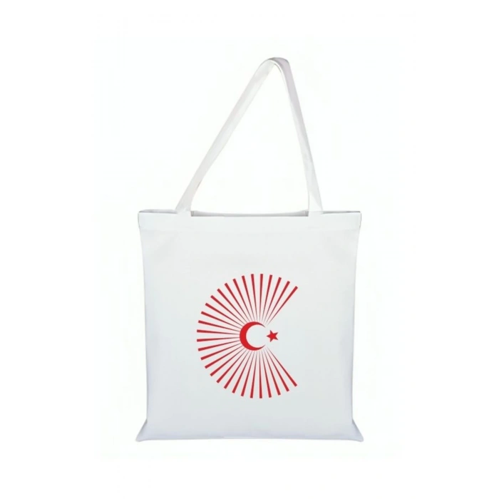 Ay Yıldız Model Bez Çanta - Ay Yıldızlı Çanta