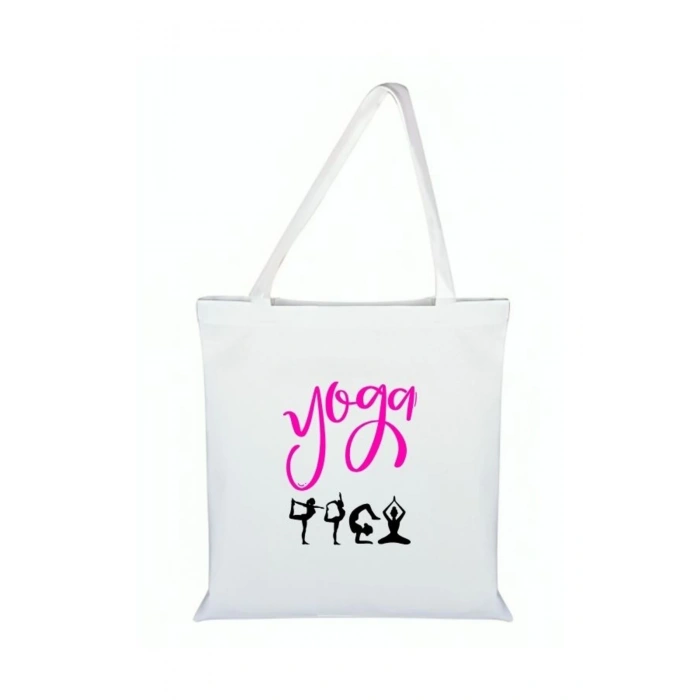 Yoga Baskılı Bez Çanta - Yogalı Çanta