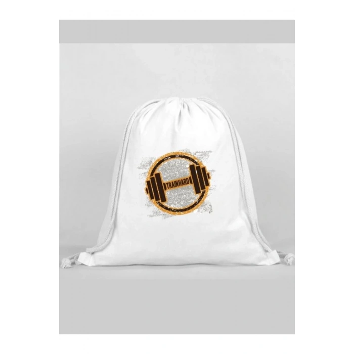 Dambıl Baskılı Sırt Çantası - İp Büzgülü Spor Çanta