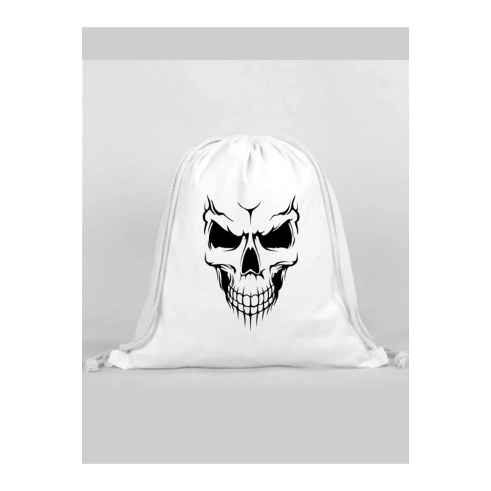 Kuru Kafa Baskılı Sırt Çantası - İp Büzgülü Spor Çanta