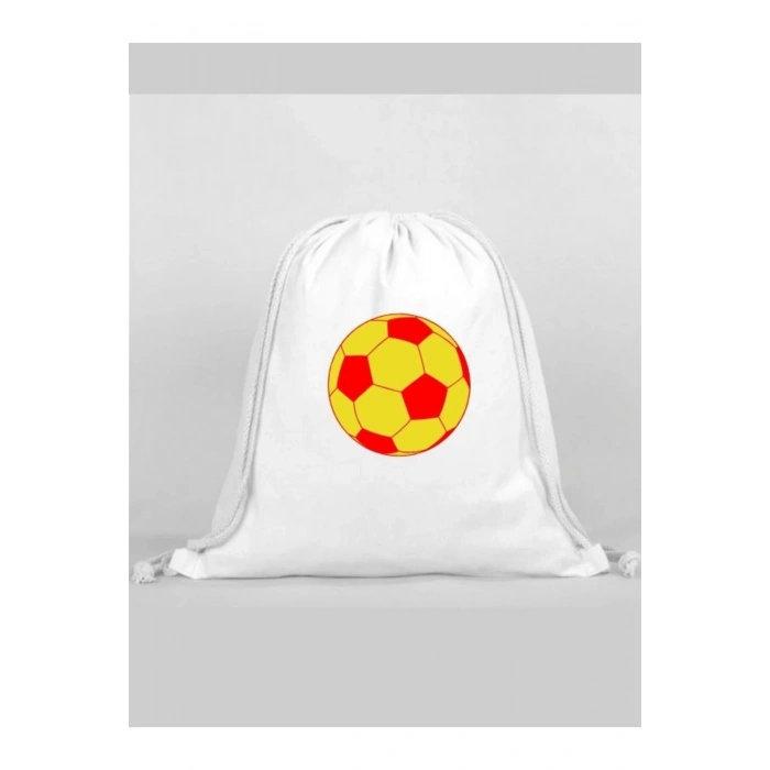 Sarı Kırmızı Baskılı Sırt Çantası - İp Büzgülü Spor Çanta