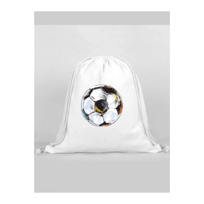 Futbol Baskılı Sırt Çantası - İp Büzgülü Spor Çanta