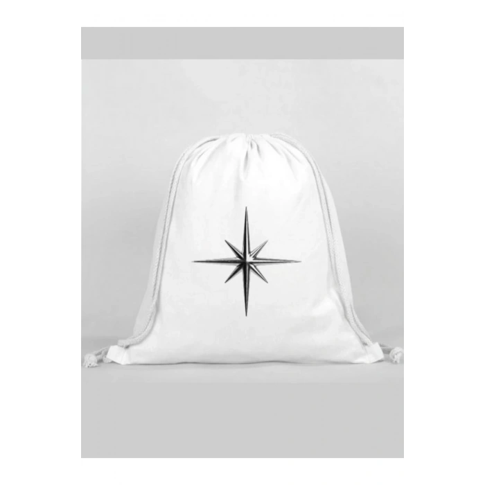 Yıldız Baskılı Sırt Çantası - İp Büzgülü Spor Çanta