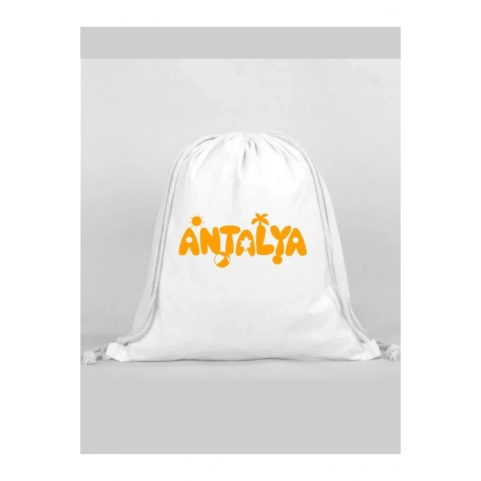 Antalya Baskılı Sırt Çantası - İp Büzgülü Spor Çanta