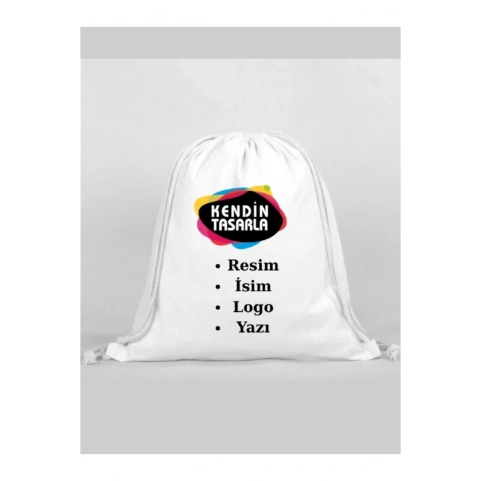Kişiye Özel Sırt Çantası - İp Büzgülü Spor Çanta