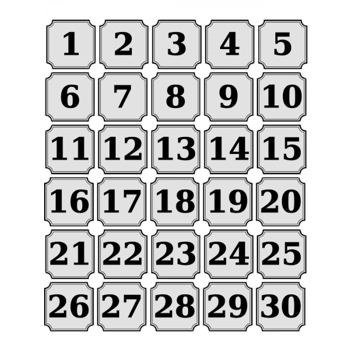 Kişiye Özel Kapı Numarası - Daire Numarası - 30 Adet