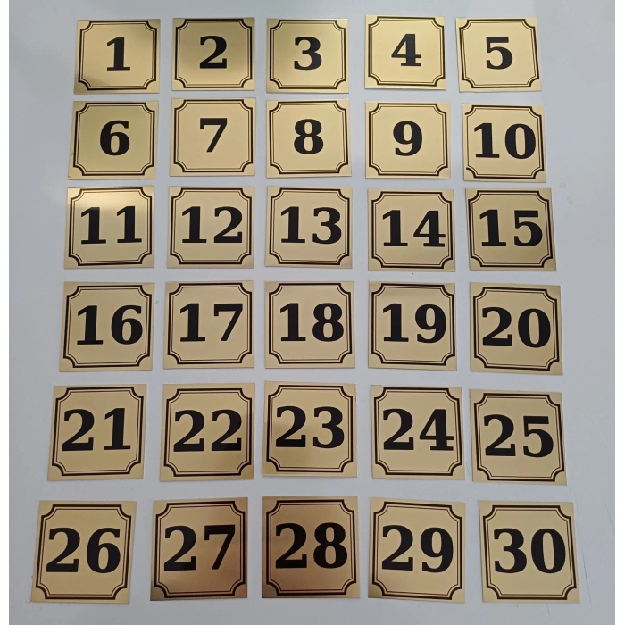 Kişiye Özel Kapı Numarası - Daire Numarası - 30 Adet