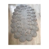 Gri Oval Hasır Halı - Gri Oval Jüt Halı - Gri Örme Jüt Halı