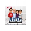 Kişiye Özel Ahşap Biblo - Aile Karikatür Biblo - 4 Kişilik Aile Biblo 33