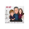 Kişiye Özel Ahşap Biblo - Aile Karikatür Biblo - 3 Kişilik Aile Biblo 18