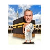 Kişiye Özel Ahşap Biblo - Hacı Karikatür Biblo - Kabe Biblo