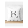 K Harfi Kırlent Kılıfı - K Harfli Yastık Kılıfı