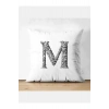 M Harfi Kırlent Kılıfı - M Harfli Yastık Kılıfı