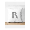 R Harfi Kırlent Kılıfı - R Harfli Yastık Kılıfı
