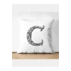 C Harfi Kırlent Kılıfı - C Harfli Yastık Kılıfı