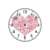 Parmak İzi Model Duvar Saati - Kalpli Saat
