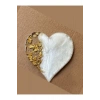 Epoksi Magnet - Boş Epoksi - Kalp Epoksi Magnet ( Gold ) - 10 Adet