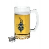 Motorcu Tasarımlı Bira Bardağı - Bira Bardak