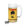 Atatürk ve Bayrak Baskılı Bira Bardağı - Bira Bardak