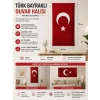 Türk Bayraklı Duvar Halısı - Makine Dokuma Türk Bayraklı Halı