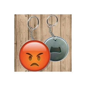 Kızgın Surat Emoji Anahtarlık - Açacaklı Anahtarlık