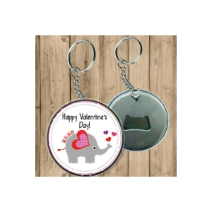 Happy Valentines Day Anahtarlık - Açacaklı Anahtarlık